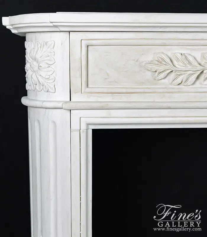 Imported Regency Style Fireplace Mantel in Statuary White Marble - MFP-2495
