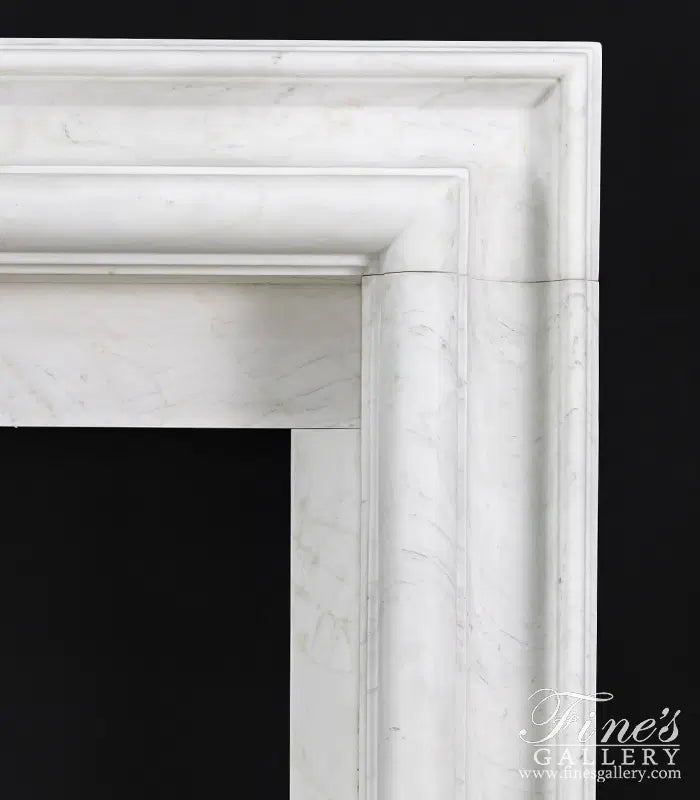 Bolection Style Fireplace Mantel in Statuary White Marble - MFP-747