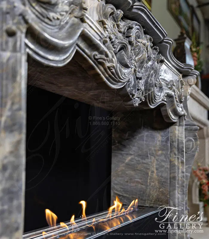 Stunning King Rococo Mantel in Breccia Antique Marble - MFP-2441