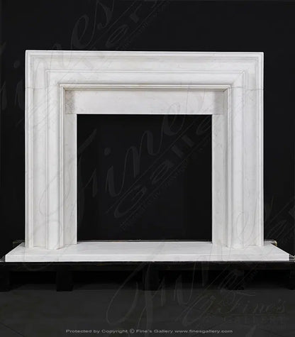 Bolection Style Fireplace Mantel in Statuary White Marble - MFP-747