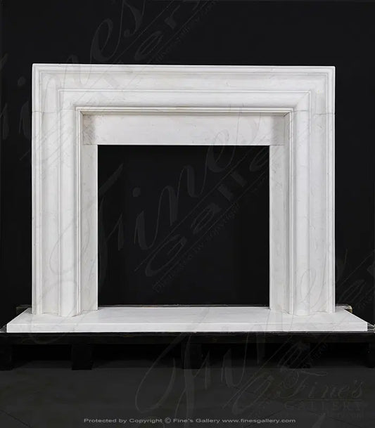 Bolection Style Fireplace Mantel in Statuary White Marble - MFP-747