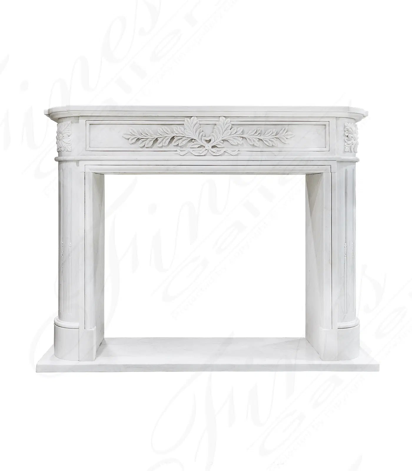 Imported Regency Style Fireplace Mantel in Statuary White Marble - MFP-2495