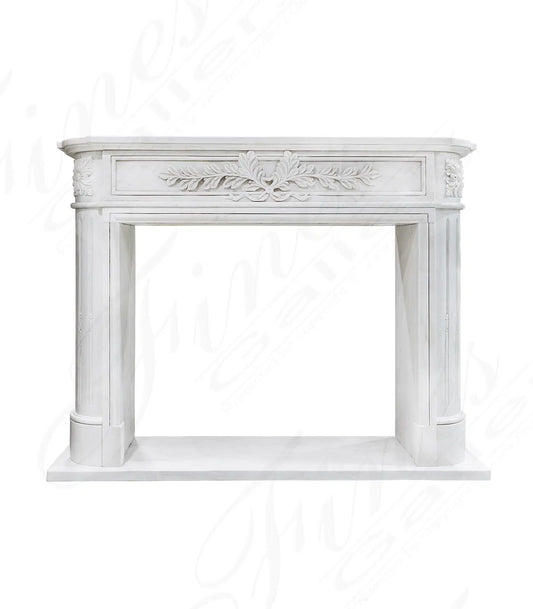 Imported Regency Style Fireplace Mantel in Statuary White Marble - MFP-2495