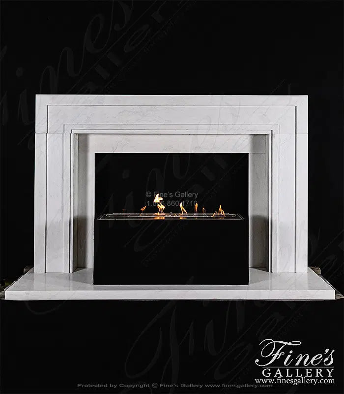 Contemporary Mantel in Statuary Marble - MFP-2478