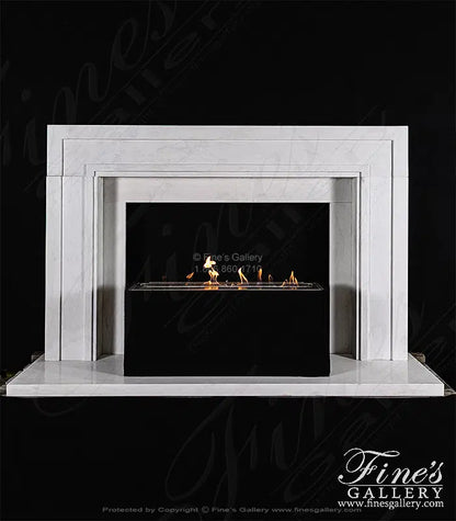 Contemporary Mantel in Statuary Marble - MFP-2478