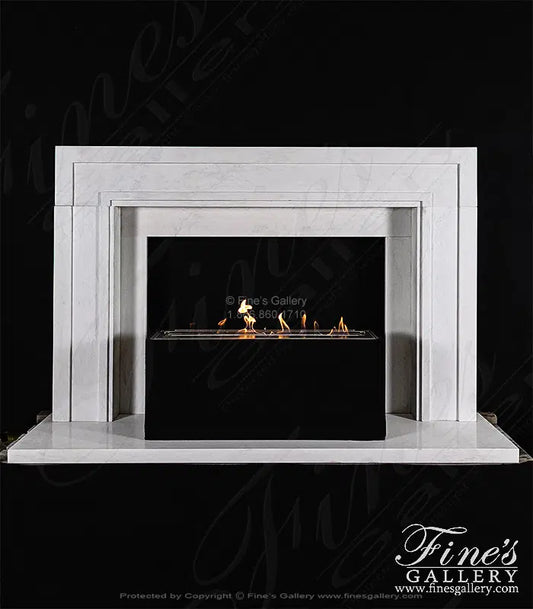 Contemporary Mantel in Statuary Marble - MFP-2478