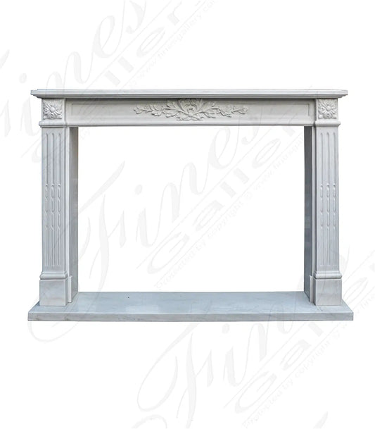 Lovely English Regency Style Mantel in Statuary Marble - MFP-2638
