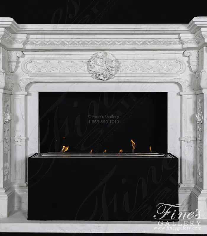 Ornate Italian Renaissance Marble Fireplace - MFP-475