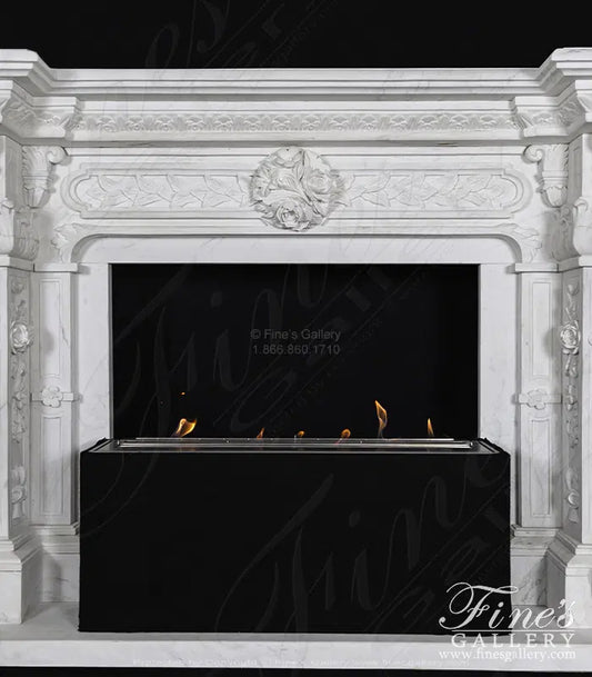 Ornate Italian Renaissance Marble Fireplace - MFP-475
