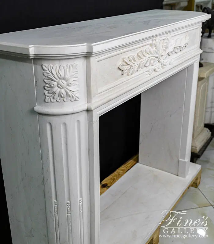 Imported Regency Style Fireplace Mantel in Statuary White Marble - MFP-2495
