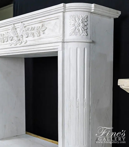 Imported Regency Style Fireplace Mantel in Statuary White Marble - MFP-2495