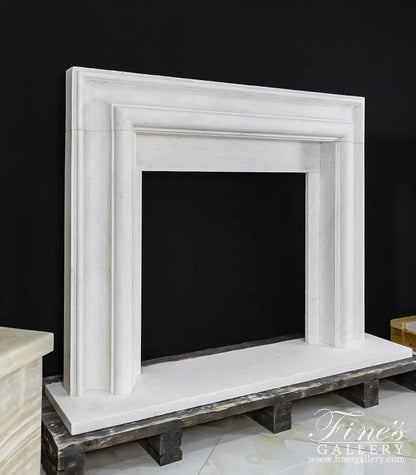 Bolection Style Fireplace Mantel in Statuary White Marble - MFP-747