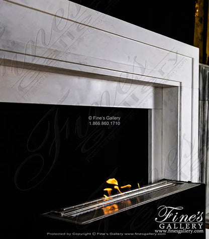Contemporary Mantel in Statuary Marble - MFP-2478