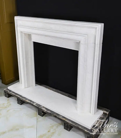 Bolection Style Fireplace Mantel in Statuary White Marble - MFP-747