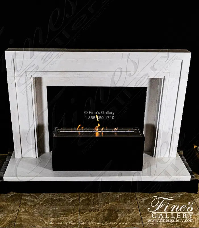 Contemporary Mantel in Statuary Marble - MFP-2478