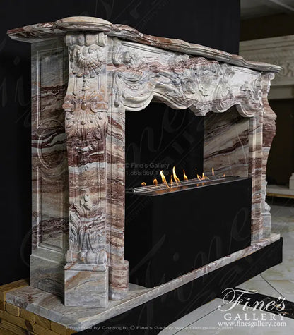 French Style Mantel in Arabascato Orobico Rosso Italian Marble - MFP-2600