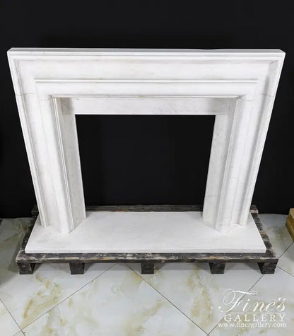 Bolection Style Fireplace Mantel in Statuary White Marble - MFP-747