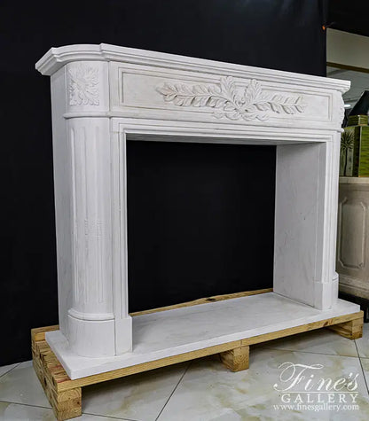 Imported Regency Style Fireplace Mantel in Statuary White Marble - MFP-2495