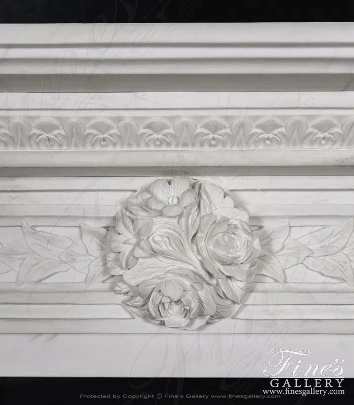 Ornate Italian Renaissance Marble Fireplace - MFP-475