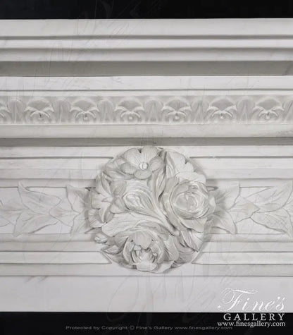 Ornate Italian Renaissance Marble Fireplace - MFP-475