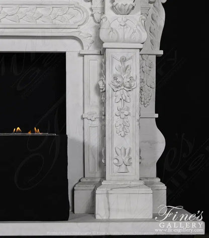 Ornate Italian Renaissance Marble Fireplace - MFP-475