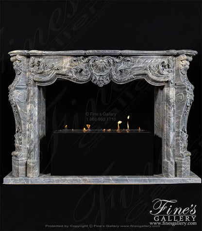 Stunning King Rococo Mantel in Breccia Antique Marble - MFP-2441