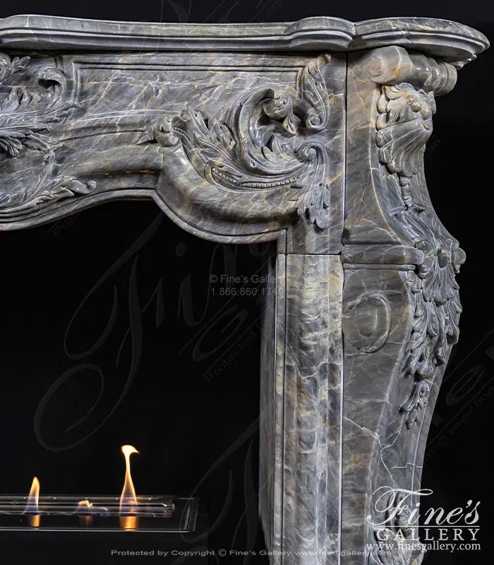 Stunning King Rococo Mantel in Breccia Antique Marble - MFP-2441
