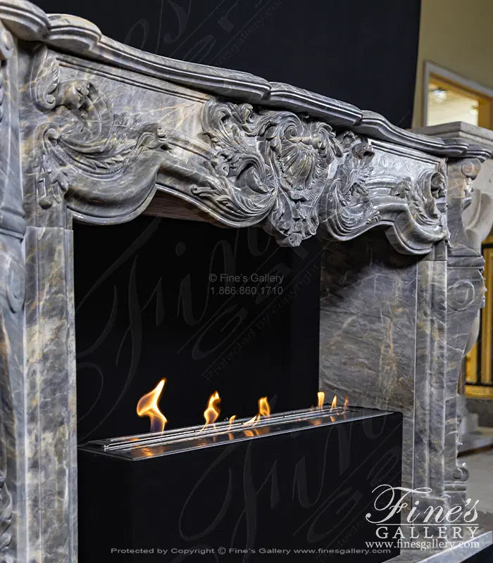 Stunning King Rococo Mantel in Breccia Antique Marble - MFP-2441