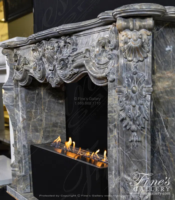 Stunning King Rococo Mantel in Breccia Antique Marble - MFP-2441