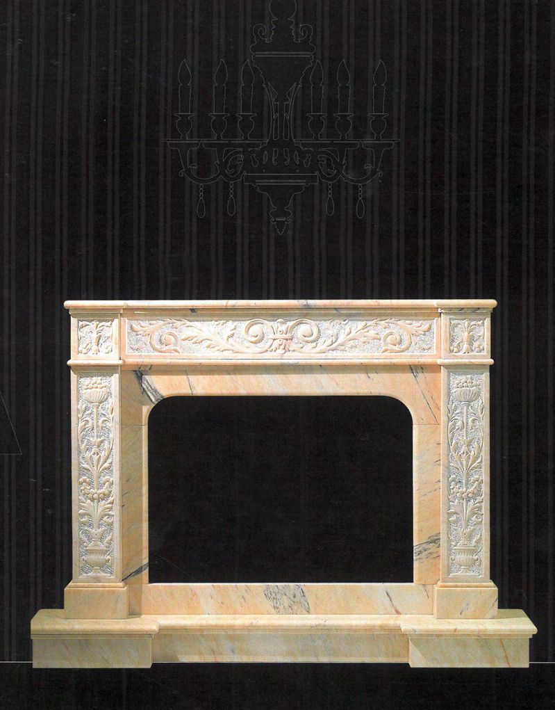 RAVENNA: Venetian High-Baroque Mantel in Calacatta Marble