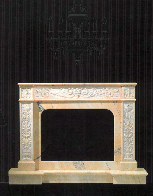 RAVENNA: Venetian High-Baroque Mantel in Calacatta Marble